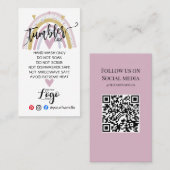 VOEG UW LOGO tumbler CARE vinyl business rainbow T Visitekaartje (Voorkant / Achterkant)