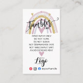 VOEG UW LOGO tumbler CARE vinyl business rainbow T Visitekaartje (Voorkant)