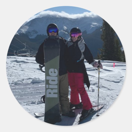 Voeg uw Logo van het Afbeelding van de Foto toe Ronde Sticker (Voorkant)