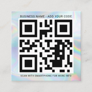 Voeg Uw Logo van het Bedrijf toe QR DIY Holographi Vierkante Visitekaartje