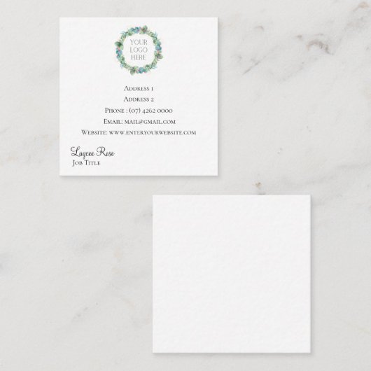 Voeg uw Logo-vierkant Visitekaartje in (Voorkant / Achterkant)