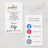 VOEG UW LOGO wasinstructies GoudZELKAARTEN TOE Visitekaartje (Voorkant / Achterkant)