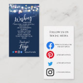 VOEG UW LOGO wasinstructies ZORG KAARTEN blauw TOE Visitekaartje (Voorkant / Achterkant)