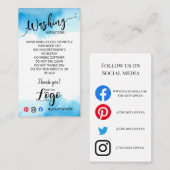 VOEG UW LOGO wasinstructies ZORGKAARTEN TOE Visitekaartje (Voorkant / Achterkant)