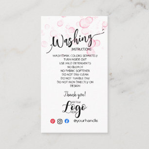 VOEG UW LOGO wasinstructies ZORGKAARTEN TOE Visitekaartje