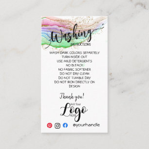 VOEG UW LOGO wasinstructies ZORGKAARTEN TOE Visitekaartje