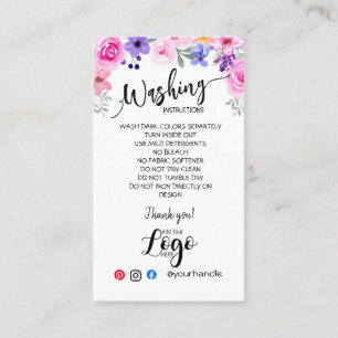 VOEG UW LOGO wasinstructies ZORGKAARTEN TOE Visitekaartje