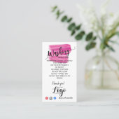 VOEG UW LOGO wasinstructies ZORGKAARTEN TOE Visitekaartje (Staand voorkant)