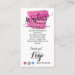 VOEG UW LOGO wasinstructies ZORGKAARTEN TOE Visitekaartje