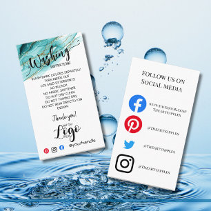 VOEG UW LOGO wasinstructies ZORGKAARTEN TOE Visitekaartje