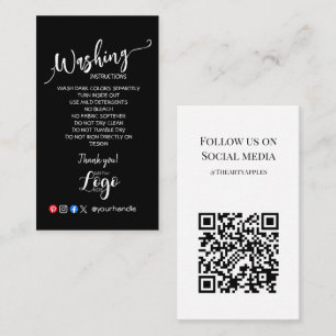 VOEG UW LOGO wasinstructies ZORGKAARTEN TOE Visitekaartje