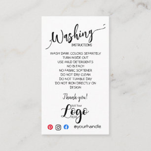 VOEG UW LOGO wasinstructies ZORGKAARTEN TOE Visitekaartje