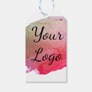 voeg uw logo website roze groen gouden eenvoudig m cadeaulabel