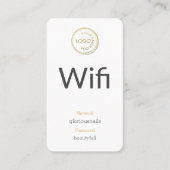 Voeg uw Logo WiFi Netwerk en Wachtwoord op wit toe Afsprakenkaartje (Voorkant)