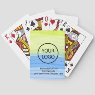 voeg uw logo zakelijke naam tekst waterverf adres  pokerkaarten