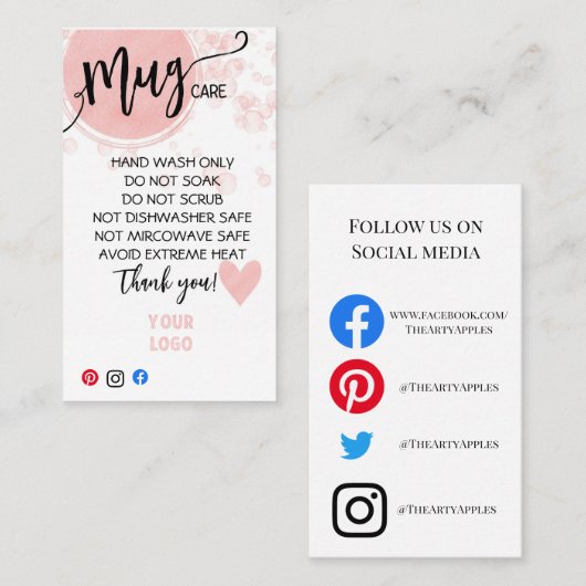 VOEG UW LOGO-ZORGKAARTEN TOE VISITEKAARTJE (Voorkant / Achterkant)