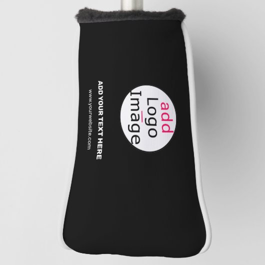 Voeg uw Logo  zwart toe Golfheadcover (Draai 90)