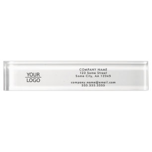 Voeg uw Logo zwart-wit bedrijf toe Naambordje