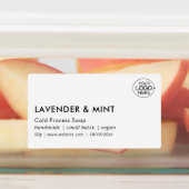 Voeg uw logo zwart-wit typografie product toe labels (Aangebracht)