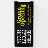Voeg uw Logo zwarte Gele Grote Openingsbanner toe Spandoek (Verticaal)
