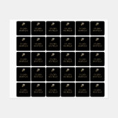 Voeg uw Logo zwarte Gold Business Name kleding toe Labels (Vel)