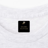 Voeg uw Logo zwarte Gold Business Name kleding toe Labels (Aangebracht)