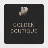 Voeg uw Logo zwarte Gold Business Name kleding toe Labels (Design 1)