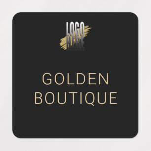 Voeg uw Logo zwarte Gold Business Name kleding toe Labels