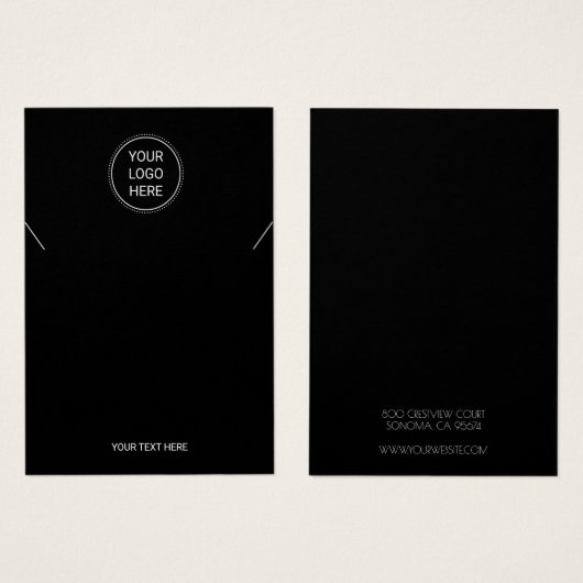 Voeg uw Logo zwarte Ketting-schermkaarten toe Visitekaartje (Voorkant /achterkant)