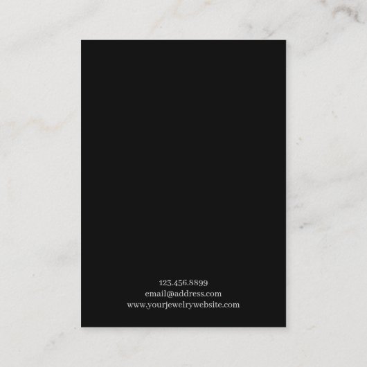 Voeg uw Logo zwarte oorbel sieraden display Kaart Visitekaartje (Achterkant)