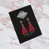 Voeg uw Logo zwarte oorbel sieraden display Kaart Visitekaartje