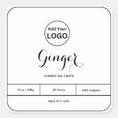 Voeg uw Logo zwarte rand kaars label toe (Voorkant)