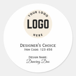 Voeg uw Logo zwarte rand ronde product Sticker