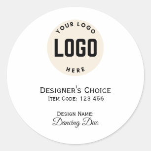 Voeg uw Logo zwarte rand ronde product Sticker