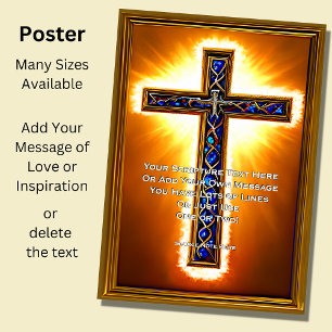 Voeg Uw Manuscript toe, Blauw Juwelt Christelijk K Poster