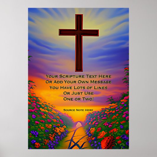 Voeg Uw Manuscript toe, Christelijke Zonnesettuin Poster (Voorkant)