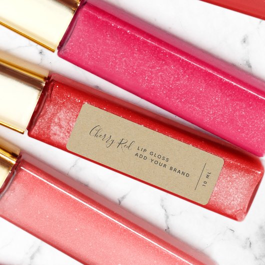 Voeg uw merk Calligraphy Kraft Product Labels toe