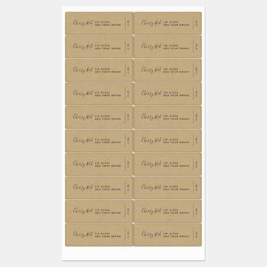 Voeg uw merk Calligraphy Kraft Product Labels toe (Vel)