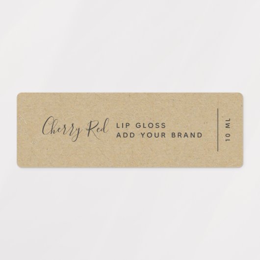 Voeg uw merk Calligraphy Kraft Product Labels toe (Design 1)