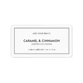 Voeg uw merk en minimalistisch modern productlabel etiket (Voorkant)