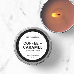 Voeg uw merk en modern, minimalistisch productlabe ronde sticker