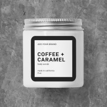 Voeg uw merk en modern, minimalistisch productlabe