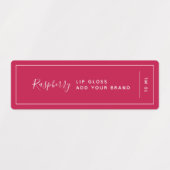 Voeg uw merk en wit rand bewerkbaar kleurenproduct labels (Design 1)