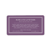 Voeg uw merk Klassieke Aangepaste Kleuringrediënte Etiket (Voorkant)