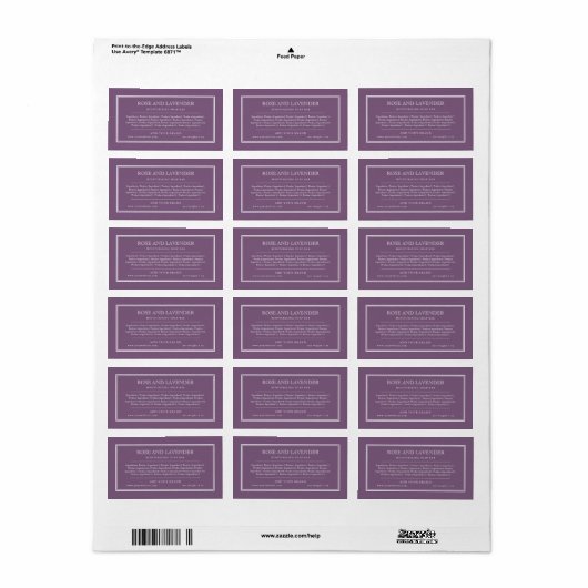 Voeg uw merk Klassieke Aangepaste Kleuringrediënte Etiket (Full Sheet)