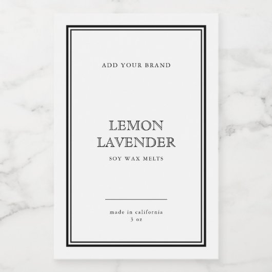 Voeg uw merk Klassieke Zwarte Grens Productlabel t Wijn Etiket (Enkel label)