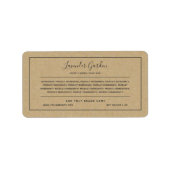 Voeg uw merkgrijze grensinktlijst Kraft toe Etiket (Voorkant)