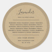 Voeg uw merkkalligrafie-ingrediënten toe aan Kraft Ronde Sticker (Voorkant)