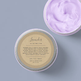 Voeg uw merkkalligrafie-ingrediënten toe aan Kraft Ronde Sticker