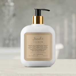 Voeg uw merkkalligrafie-ingrediënten toe aan Kraft Vierkante Sticker